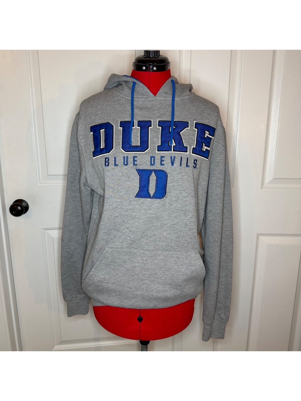 Colosseum Duke Blue Devils Gray Blue Pullover Hoodie Men’s Small